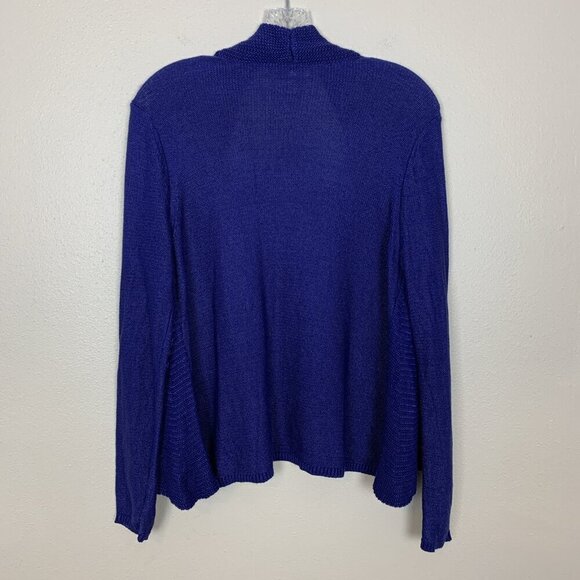 Chicos Womens 1 M Cardigan Sweater Open Front Spring Casual Office Blue Rayon - Picture 3 of 12